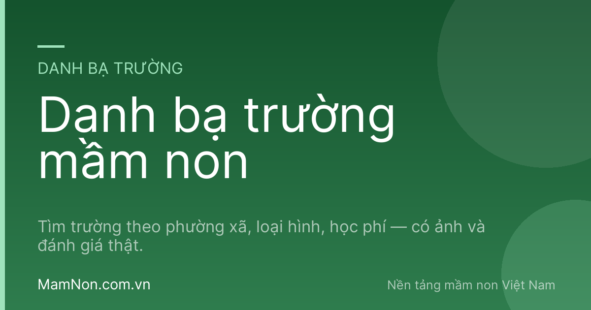 Danh Bạ Mầm Non