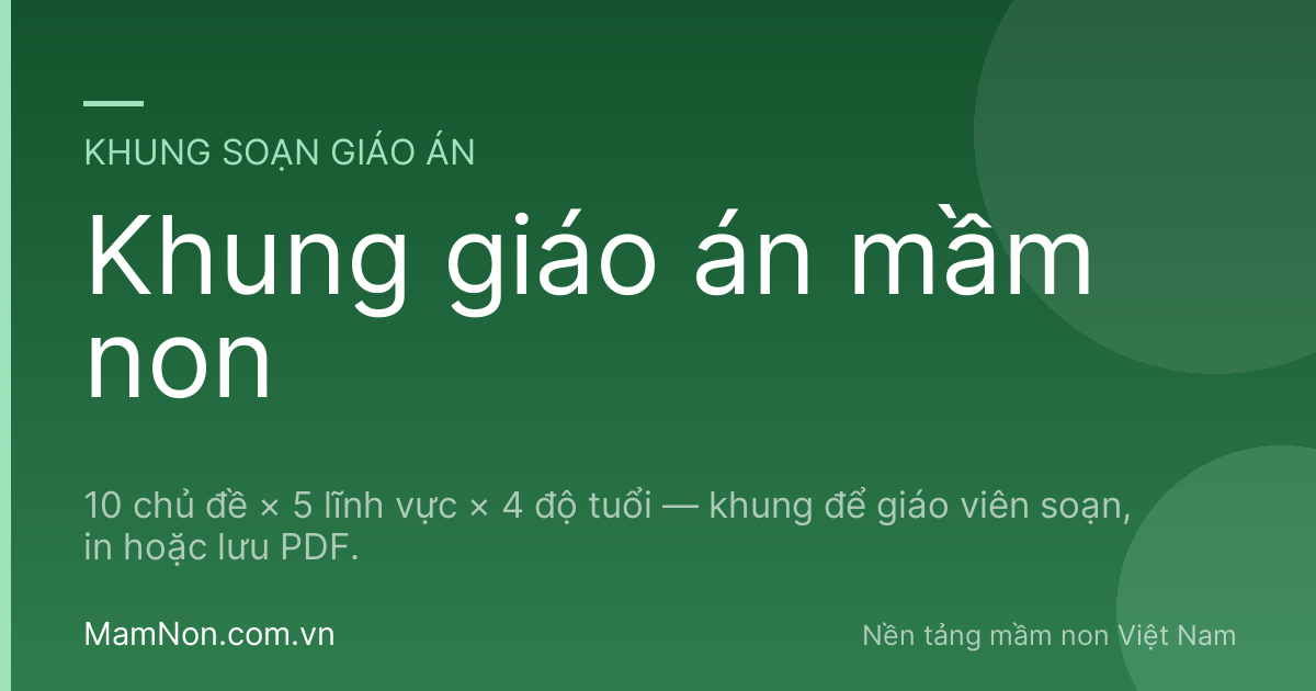 Bộ Công Cụ Trường Mầm Non