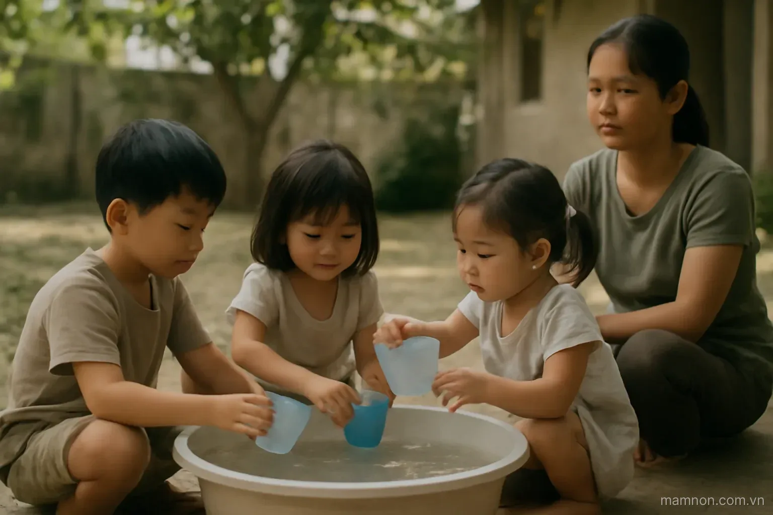 Chơi cát, chơi nước, chơi đất: bẩn mà đáng