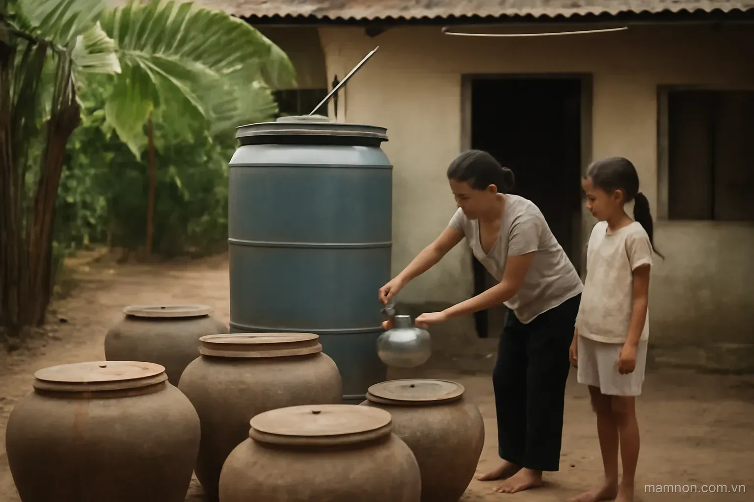 Mùa mặn miền Tây: nước sạch cho con và an toàn quanh lu bể
