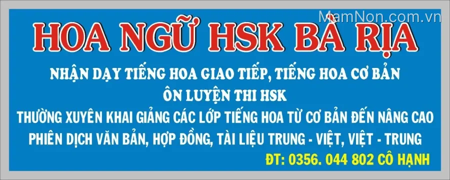 Trung tâm Hoa Ngữ Bà Rịa - Long Điền, Vũng Tàu