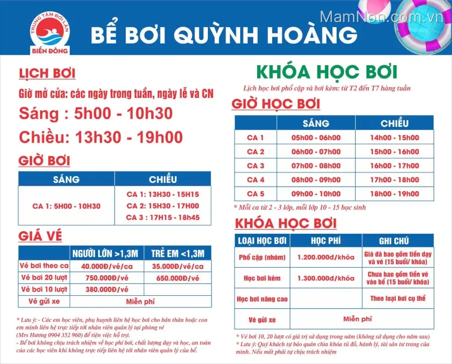 Trung tâm bơi lặn Biển Đông - Quỳnh Hoàng