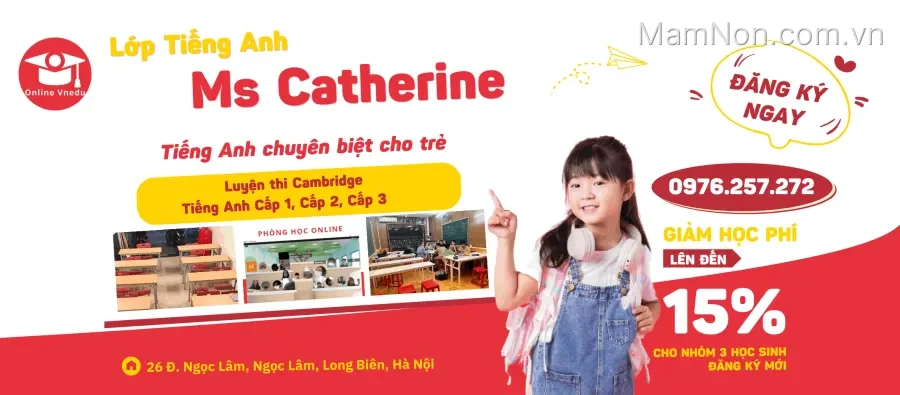 Lớp Tiếng Anh Online/Trực tiếp Ms Catherine